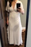 Fits really beautifully - not see through either which is always a concern with the white dresses. Can't wait to wear this to our brunch the day after our wedding! - Shana L.