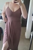 I haven't worn this to the wedding yet but it fits me better than anything I've ever tried on. The bust fits so perfectly I don't even need a bra which never happens, and the waist doesn't make you look extra wide like a lot of dresses with this layered style do. I can't wait to wear it out. One thing that might get to people with bigger chests is the tiny straps that may dig into the shoulders, and I don't know if it shows sweat yet. But honestly it's an amazing dress. Adjustable straps too which is a huge perk. - Rachel D.