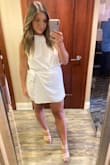 Such a stunning white romper. So flattering for date nights or events for brides to be. - Alicia