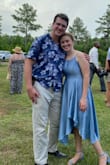 Wore this dress to my best friend's wedding!!! It is classic and fun at the same time. It covered my bust very well, with the adjustable straps. I loved the ribbon tie back as well. I loved to dance and twirl with this dress! - Alexandra Z.