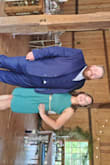 I wore this dress to a wedding in July.  I tried the dress on and it was slightly large in the bust.  My mother-in-law adjusted the straps and it helped tremendously.  The dress might have been too tight if I had gone with a large.  The thing I loved the most was the light fabric. - Ashley K.