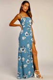 Beautiful dress but the color is a little different than the picture. Not so much a dusty blue color. The best way to describe it is if you "auto-fix" the picture (added here) - Julie N.