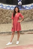 Love this dress! It's nice and fitted on top and flowy on the bottom. Perfect to dress up or down. Comfy too! Wore it for a full day on vaca. Highly recommend. - Jessica R.