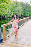 This dress is beautiful! My only complaint is the high slit mixed with the material made the slit move around. But definitely worth the buy! - Cassie R.
