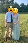 I am due in the fall and we have several weddings to attend this summer, so I purchased this dress with the hope of it fitting my bump but also being something I could wear again after having the baby. I ordered my pre-pregnancy size and it fits fine! It's a tad too formal (the material makes it similar to a bridesmaid dress) but was comfortable to wear all day at 6-7 months pregnant. - Georgina S.