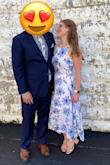 This dress matched my husband's groomsman tie PERFECTLY!  It felt a bit snug in the bust, but I'm sure a size up would have been too big. The fabric does not have a ton of give to it, so sitting was not always comfortable. The layers in the skirt were fun and made this dress perfect for the dance floor. I'd recommend it! - Kimberly Z.