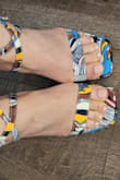 Love these shoes! I wore them all night to a wedding and my feet actually didn't hurt too bad at the end of the night. But in fairness, I did wear them a couple of times first to try and break them in. Also, the heels are taller than they appear online, but I'm still impressed by how my feet felt at the end of the night. I would definitely recommend these. - Jennifer G.