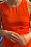 I loved everything about this dress, except that it has these weird darts that point straight to my nipples. You can't wear a bra with this one, and it's too thin to use nipple covers. Would have LOVED to keep this, but the front is not flattering. I tried to steam it to see if it makes it better, but it doesn't. - Megan I.