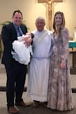 This is such a pretty dress and was so perfect for my little girl's baptism. Hid the rest of my baby bump because of how flowy is was. A little snug under the arms but still loved the dress. - Cecilia F.
