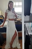 I ordered 6 different dresses from Lulus and THIS is THE ONE. It's so cute & perfect for our beach wedding and party with friends & fam. I plan to have cups added to the top and the skirt hemmed because as with all the dresses, it's loooong. But this one sets to tone for our informal wedding. And I got it on sale for like $80! So stoked!! If I remember, I'll upload a proper picture after the wedding. Thanks Lulus for keeping me out of bridal shops & making my life easy. Kitten approved! - Marina S.