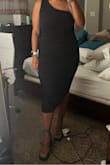 This dress is going to be perfect for a wedding I am going to in a couple of months! I can definitely whip it out for date night too. I would say this runs a tad large. I'm normally an L-XL in dresses so I ordered the XL and I think the fit is almost perfect. I just wish it was a little more fitted in the rib cage area to give me more of a snatched look. Going down a size might fix that. I recommend buying this one! - Alexis M.