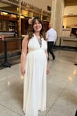 I altered this dress into a halter top to better fit my 8 month pregnant body and it fit great! It was really comfortable and bumb-friendly! - Madelene L.