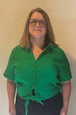 So far I've paired this with a shorter skirt, a longer skirt, and some jeans. I'm sure it will go great with shorts too! I am getting used to the material as I usually wear cotton. But so far, this is a comfy, flattering item to add to my newly growing wardrobe since I've lost weight. It is loose in the sleeves where I like it - I hate tight sleeves! The tie hits perfectly for a flattering fit and look. I absolutely LOVE The color - wasn't sure if I would but it looks great on me. I likely could have gotten a medium, but the Large fits well and the material will tailor nicely when I have to take it in a bit. - Joelle D.