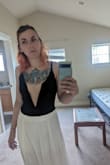 I am using this for my wedding dress top. I would definitely recommend ordering based on cup size. Because it is easy to fall out of this top. The strips are adjustable but that really only will help so much. - Samantha G.