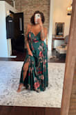 Multiple recommended Lulus to me. I got this dress to attend a summer wedding in Minnesota where it was very humid! The dress was so comfortable & I had so many compliments. I usually never shop online because I like to try things on. I went with large assuming if it was a little too big I could tie the string tighter to fit (which I did). I'm 5'6" & the dress was long ( which I was going for) I maybe could have got a Medium bc with heels it was still touching the ground. I loved the dress and if compliments your shape well. - Brittany A.