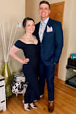 Wore this to a wedding over the weekend. The attire was black tie so this worked out perfectly. I'm very short so it's hard to find long dresses that do not need to be tailored ahead of time. I also have a large chest and this fabric was stretchy to fit but thick enough to offer support in addition to my strapless bra. It's a simple dress but the fit was enough that I received many compliments. I would absolutely get this dress in more colors! - Teagan W.