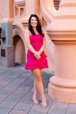 This dress was perfect for my white coat ceremony at school. I ordered a small and I would say the dress fits true to size. Love that I did not have to get any alterations! Perfect length and fit :) Would be super cute for a wedding guest dress too! - Jackie G.