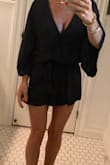 I have had my eye on this romper forever! 
Being tiny-thought it might overwhelm me. It is generous, but easily cinched and adjusted.
Super sexy romper!! I'm so glad I bought it!! - HOLLY S.