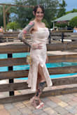 Wore this to a wedding recently and got so many complements! Comfortable, beautiful and reasonably priced! I was worried as a busty woman but as long as you have the right strapless bra it was fine! - MaryJo N.