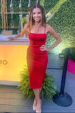 Wore this dress to an evening event. The fit was flawless and the color is a beautiful true red. - Ali N.