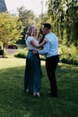 The fabric around the waist area is not stretchy/forgiving, I should have sized up 1 or 2. Other than that, I felt so beautiful for my engagement photos. I paired it with a Lulus top. - Amanda B.