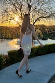 I wore this for Valentine's Day and my wedding rehearsal. It's really comfortable and has some stretch! I got a size S and it was too loose on the waist so I got XS and it was too tight on the hips, but I loved it so much that I kept the small and got the waist tailored. - Natasha Y.