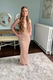 Wore as a bridesmaid dress in a bridal party where everyone was supposed to be "rose quartz" but different textures & worked great for this. Runs small for curvier lower half - usually a SM/Medium and ended up getting a large. - Annamarie B.
