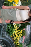 The skirt is not too tight and I was able to wear a body suit underneath it without any seams showing through the skirt material. The small size was perfect although a bit short in the back if you bend over. - Miranda F.