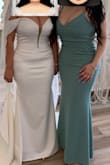 I love the fit of this dress! It has a little bit of stretch and the material is great quality, not see through. I had to cut of about two inches off the bottom even though I was wearing 3.5 inch heels. - Olga V.