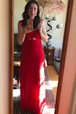 This dress fit so perfectly, no alterations were needed. The length was great for a 2-3' heel. The color is vibrant! I received many compliments and felt beautiful wearing it. Definitely considering purchasing this dress in other colors& - Kelly H.