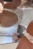 Got this dress during the summer sale for my upcoming (very) small wedding next month and it is perfect! The beading is beautiful, the back is gorgeous and I only need to make small changes (shorten the straps as they were a little too big and take the bust in as it was too big) for the price, you cant beat this dress! - Tonaltzin M.