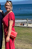 I ordered a size up according to the sizing recommendation and the fit was perfect. I wanted something comfortable and flattering postpartum and this dress made me feel comfortable and sexy. Would work well on multiple body types! I wore sandals but would look great with heels as well. - Shannon H.