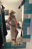 Cute outfit. Great length. Not right or constricting. Plenty of stretch and bump friendly. Sized up to a medium. 27 weeks pregnant - Jillian M.