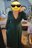 This dress is beautiful! I was hesitant to order a (bridesmaid) dress without any prior knowledge of the fit with this company but the fit was exactly what I was hoping for! I ordered an XXL which is typically what I buy for a loose fit. The wrap feature makes this dress really accommodating if you're not quite sure what size you need. The buttons on the sleeves are a really cute detail. So happy with this dress! - Chelsea P.