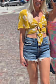 Loved this top! It's the perfect amount of crop top but still appropriate coverage, especially with high wasted bottoms! 10/10 recommend! - Olivia U.
