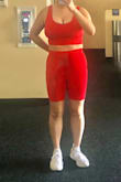 It runs a little small and it's a bit tight but overall great quality. I wore it many times to gym and hiking. - Krystal L.