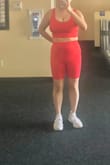 It runs a little small and it's a bit tight but overall great quality. I wore it many times to the gym and hiking. I got the matching top with it. - Krystal L.
