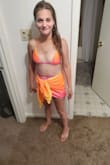 I love this ombre pink and orange bikini, it reminds me of a tropical sunset. It fits well and seems like it's good quality. The cross tie in the front is unique, but that's the only part I could do without. The strings are so long I almost want to cut them and not worry about tying them in front, but I don't want to ruin it either. - Angelica B.