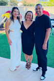 Such a beautiful jumpsuit which was perfect for my 40th Birthday celebration. I'm normally a small and got a small and it fit well. I was able to wear a strapless bra with it. Had some trouble with the zipper so if you plan to take it on/off several times in the course of wear, this would not be the jumpsuit for you. Otherwise, I was very happy with it. Sophisticated and sexy! - Faye G.