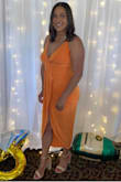 Absolutely loved this dress, it fit me like a glove! I got so many compliments! I'm usually a medium but I went with a small. It did tend to ride up in the front a bit but was manageable. - Jennett B.