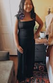 I ordered this for my daughter (for a wedding) she's about 4'9" so we did have to have it hemmed even with high heels but other then that it fit pretty true to size. The quality was there, it looked super elegant, my daughter had no complaints about the material. 10/10! - Evelin O.