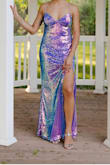Loved this dress which I wore for my grad party!! I did have to make several alterations as it ran a little too long and a little too loose on the waist area. Additionally, it did not have a built-in bra so I had to have that sewn in also. I got a ton of compliment on it of course. It ties in the back but since the dress is a little heavy due to all of the sequins, I was a little afraid they'd rip when dancing. That did not occur thankfully. Overall the dress was gorgeous, it just needed a lot of extra work to work. - Jackie O.