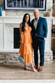 This dress was perfect for a summer wedding. The orange color is stunning, I got so many compliments on it. I was worried my boobs wouldn't fit, but they surprisingly fit perfectly. I didn't even need to tape myself in. There is definitely cleavage in this dress, but I feel like it's still appropriate with how flowy the bottom is. Fit perfect around the rib cage as well. - Elana K.