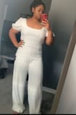 I bought this for my courthouse wedding it's super chic. I love the puff sleeve. It was just a little tight in the waist. I decided to keep it and wear shapewear shorts. - Kesha M.