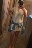 Not see through awesome dress, I had ordered this is black in a small and it was really big on me so I decided to order the white one in XS and it was perfect, still loose but not too loose perfect length. Absolutely love this dress! - Stephanie P.