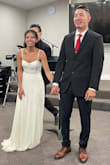 I am having two ceremonies for my wedding and my first one is to have our marriage license before our main one in March of next year. I was looking for a dress for my first ceremony and this one was absolutely perfect. Simple, elegant, classy, and absolutely beautiful! Highly Recommend! - Hui Y.