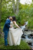 Ordered 6 dresses for my engagement pics and ended up returning all of them except for this one.  It was very flattering and flowy, perfect for adventurous and dramatic engagement pictures in the upper Peninsula of Michigan. If you are busty I recommend a good bra and using safety pins on the inside and securing the dress to your bra, this is what I did and it showed just enough but not too much. - Anja R.