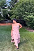 This dress is so beautiful. I know some reviews are iffy on the fit but personally, I really loved the way it looks on me. The only problem I have is that there's a bubble in the bodice but luckily my mom knows how to sew so she's going to fix it. It's not super noticeable to most people but it bothers us enough to try and flatten it out. - Marli I.