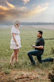 Fits true to size! Such a pretty cream color and love all the details- also wore it when I got engaged. - Bailey P.