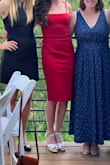 LOVE this dress. Wore it to a wedding and got a ton of compliments. The material is thick enough that you don't need to wear a bra. Comfortable enough to dance in without issue. Definitely is a keeper! - Maggie C.